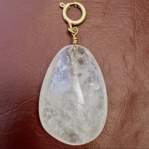 Snow Quartz Natural Stone Teardrop Pendant